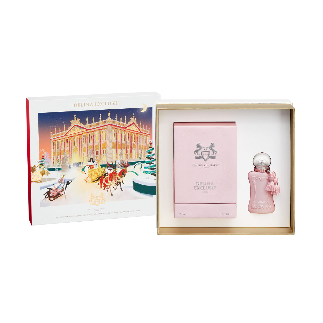 Image of an open Parfums de Marly Coffret Delina Exclusif (Limited Edition)