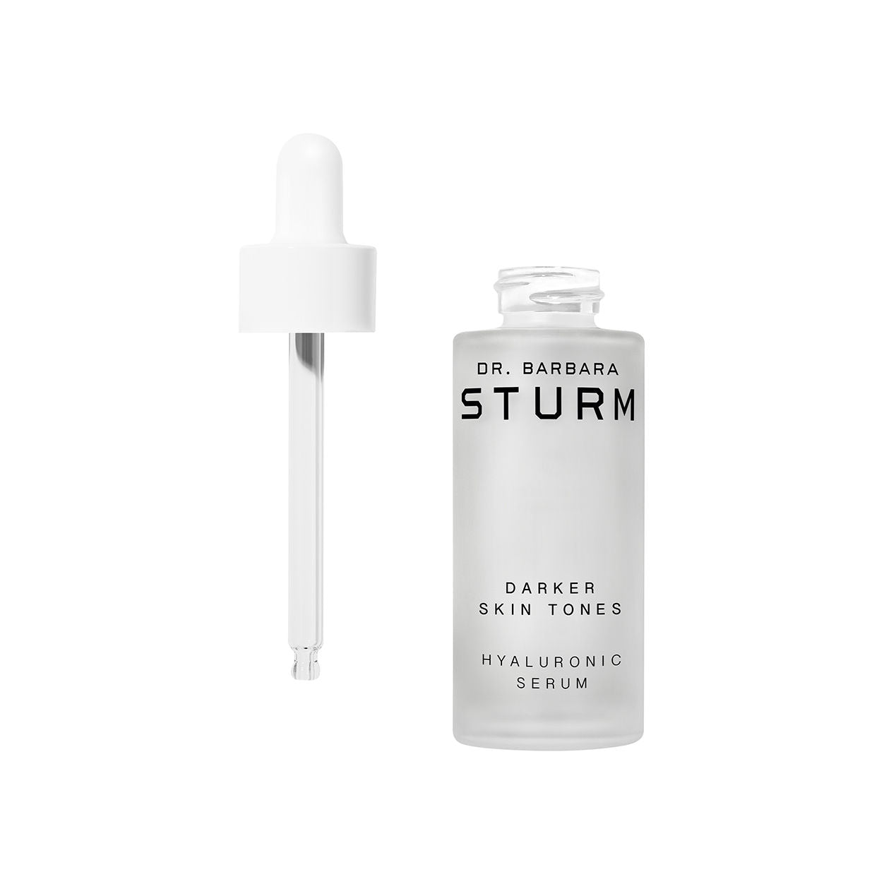 Image of an open Dr. Barbara Sturm Darker Skin Tones Hyaluronic Serum