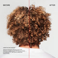 Before and after results of using Olaplex No.4C Bond Maintenance Clarifying Shampoo