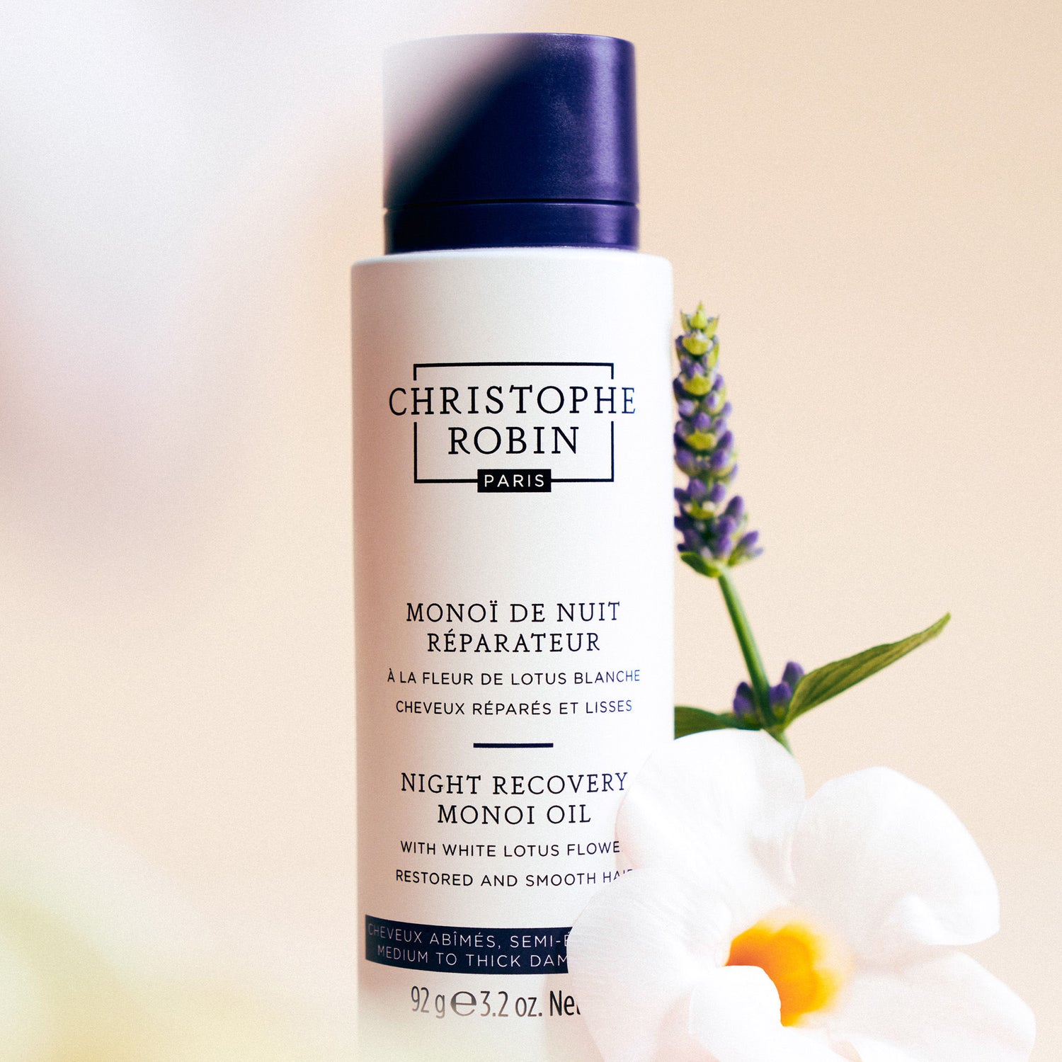 Swatch image of Christophe Robin Night Recovery Monoï Oil with White Lotus Flower