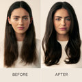 Before and after results of using Christophe Robin Fortifying Conditioner with Amaranth Peptides