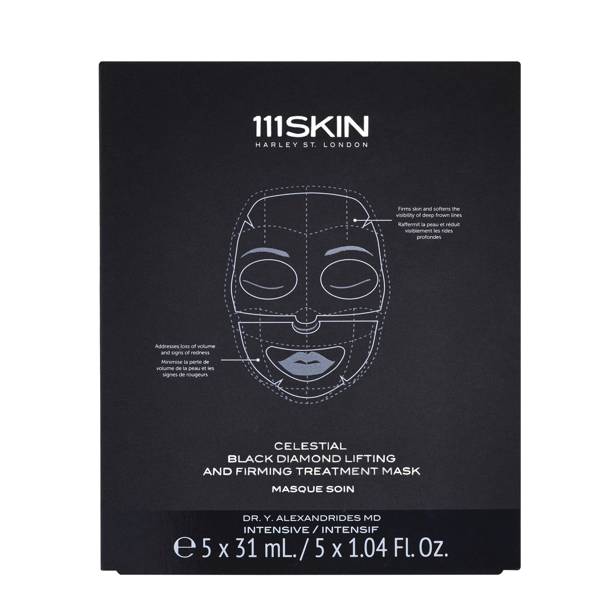111SKIN Celestial Black Diamond Lifting and Firming Treatment Mask Box main image.