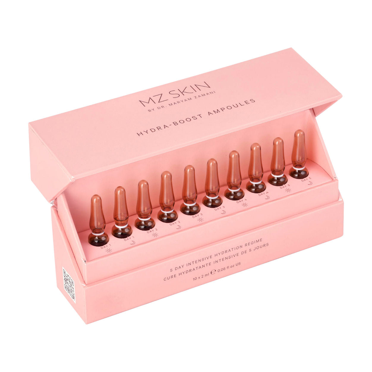 Image of the MZ Skin Hydra Boost Ampoules box