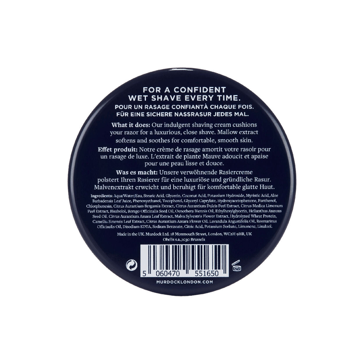Back image of Murdock London Shaving Cream