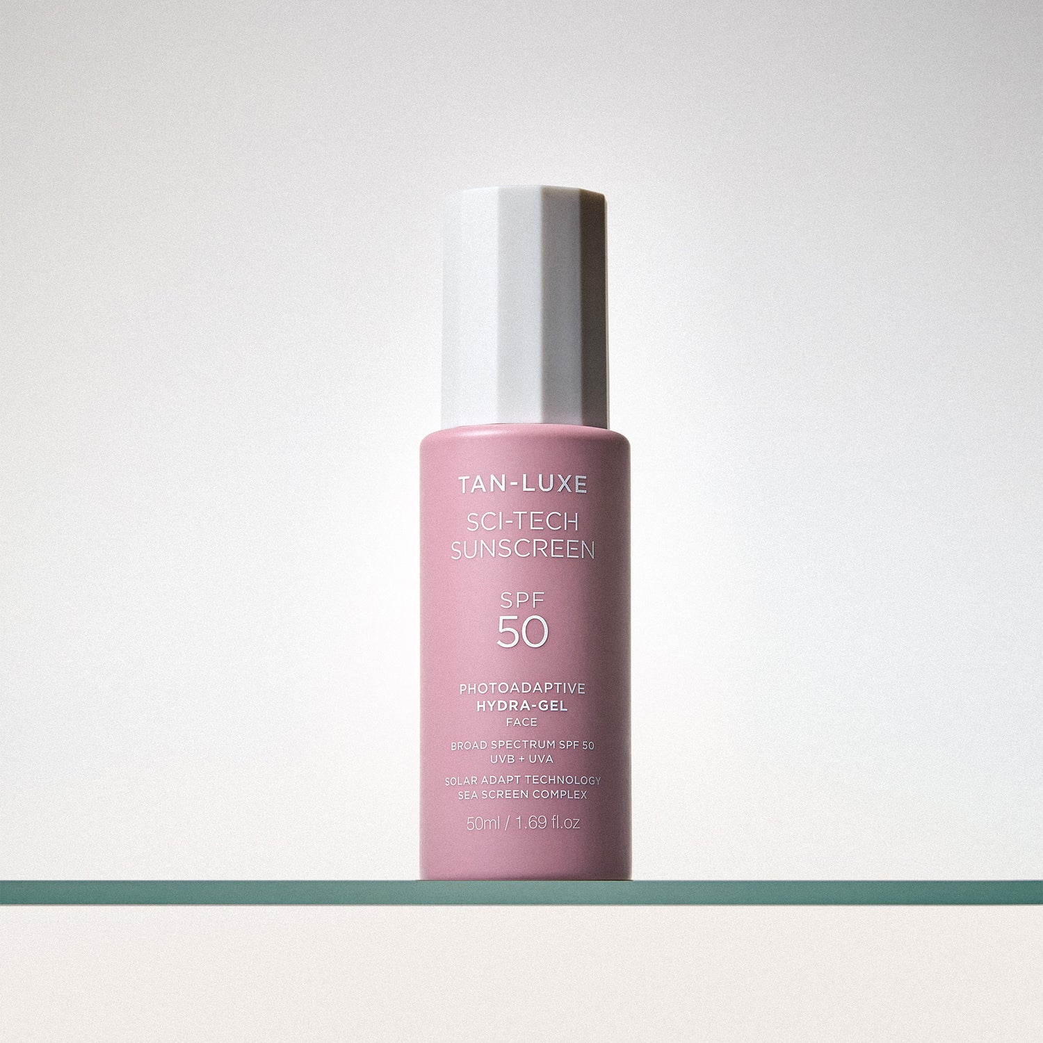 Lifestyle image of Tan-Luxe Sci-Tech Photoadaptive Hydra-Gel Face SPF 50