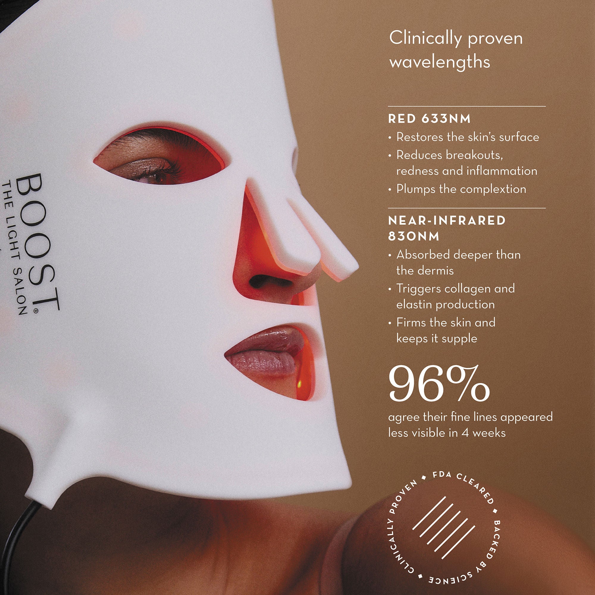 HigherDOSE Red Light Therapy Face Mask discount - Reduce Fine Lines and Wrinkles - Rejuve