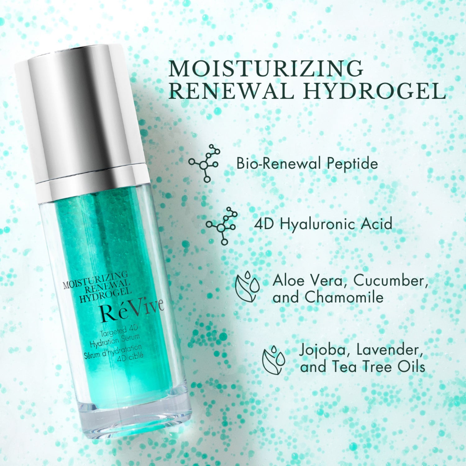 RéVive Moisturizing Renewal Hydrogel Serum infographics image .