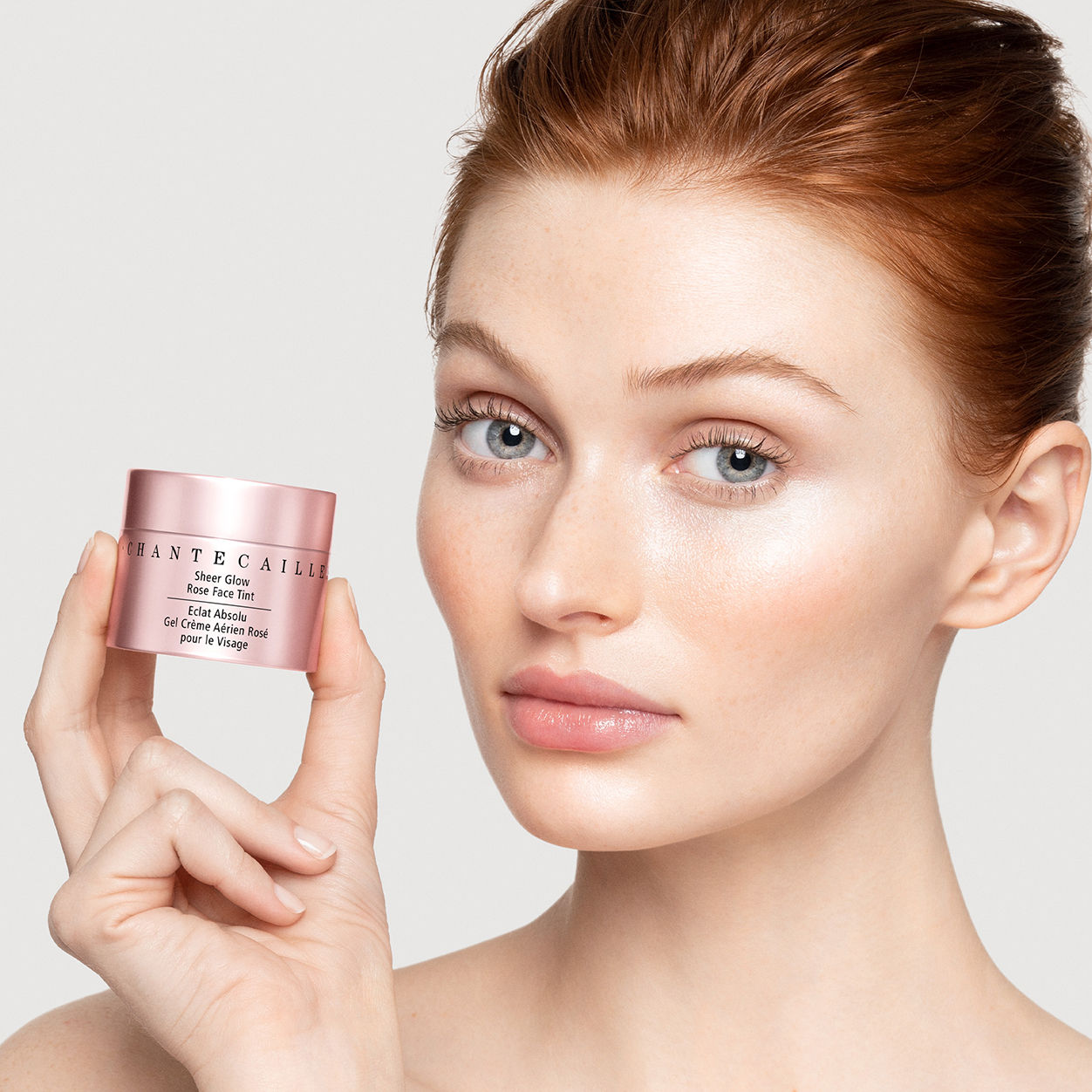 Model image of Chantecaille Sheer Glow Rose Face Tint