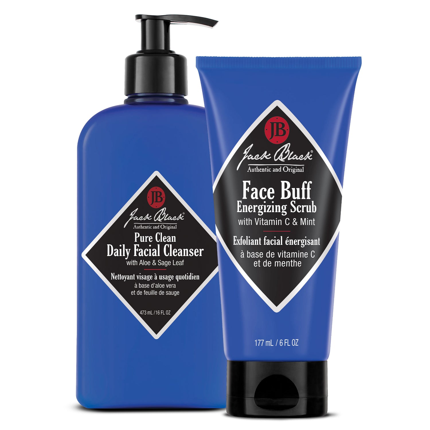 Image of a closed Jack Black Face Cleansing Essentials