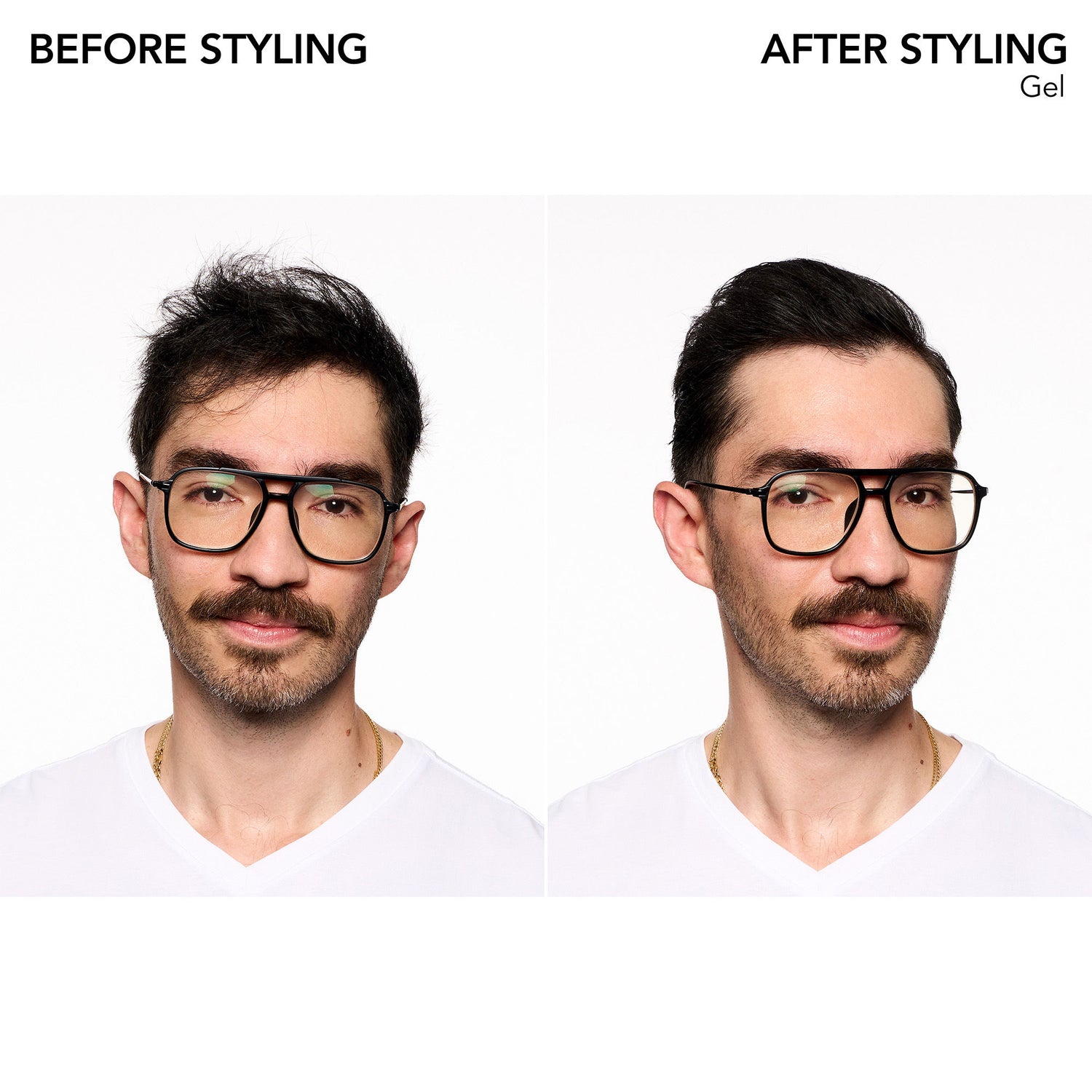 Before and after results of using Bumble and Bumble Gel