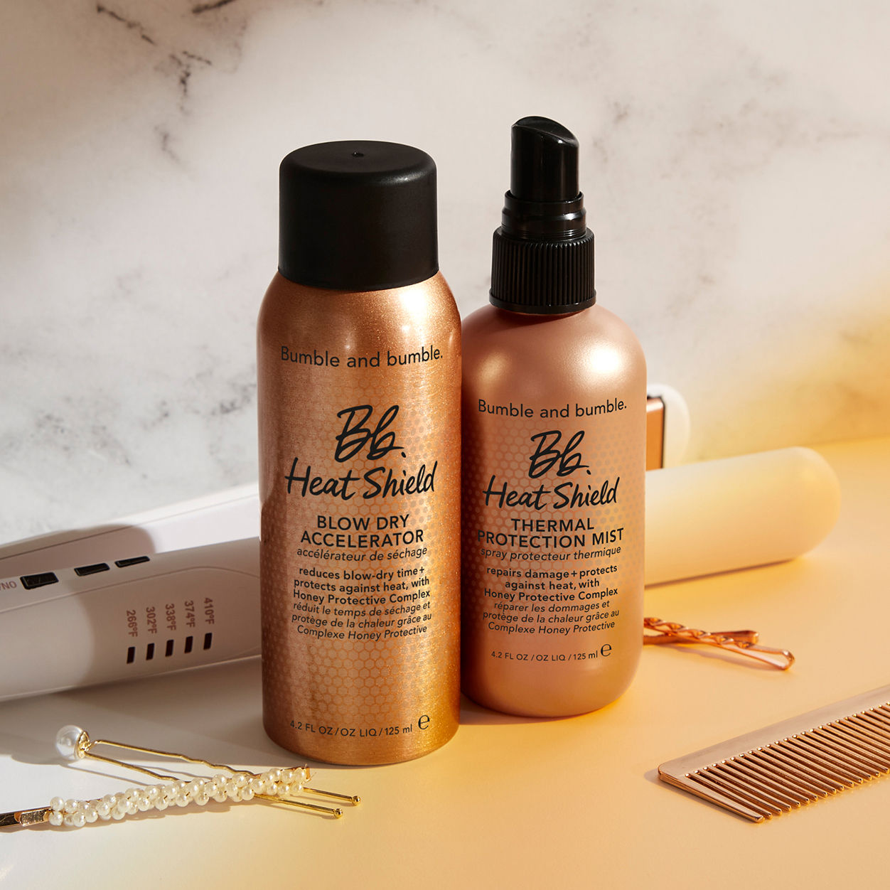 Lifestyle image of Bumble and Bumble Heat Shield Blow Dry Accelerator