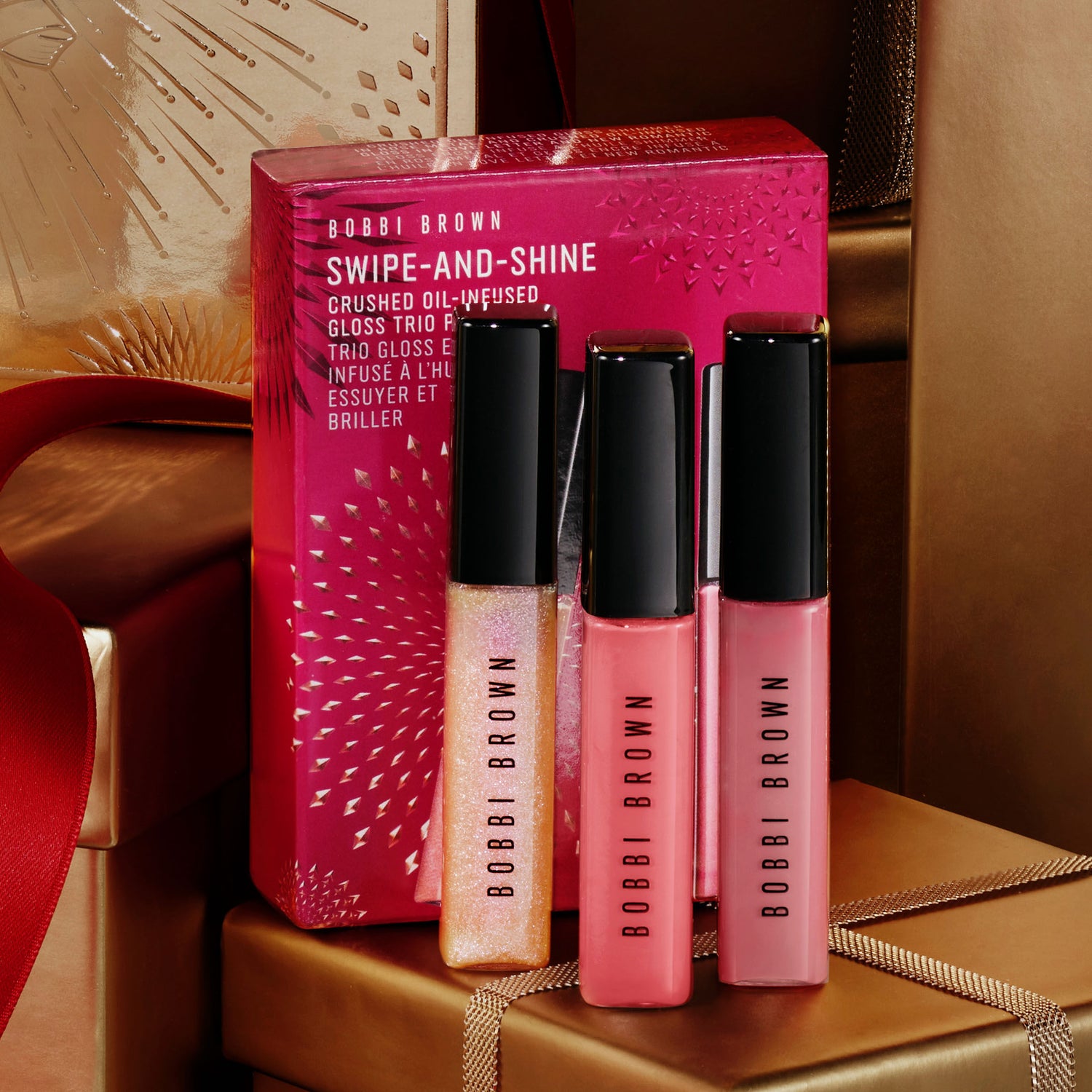 Bobbi Brown Crushed Oil-Infused Hydrating Lip Gloss Trio Set Pink