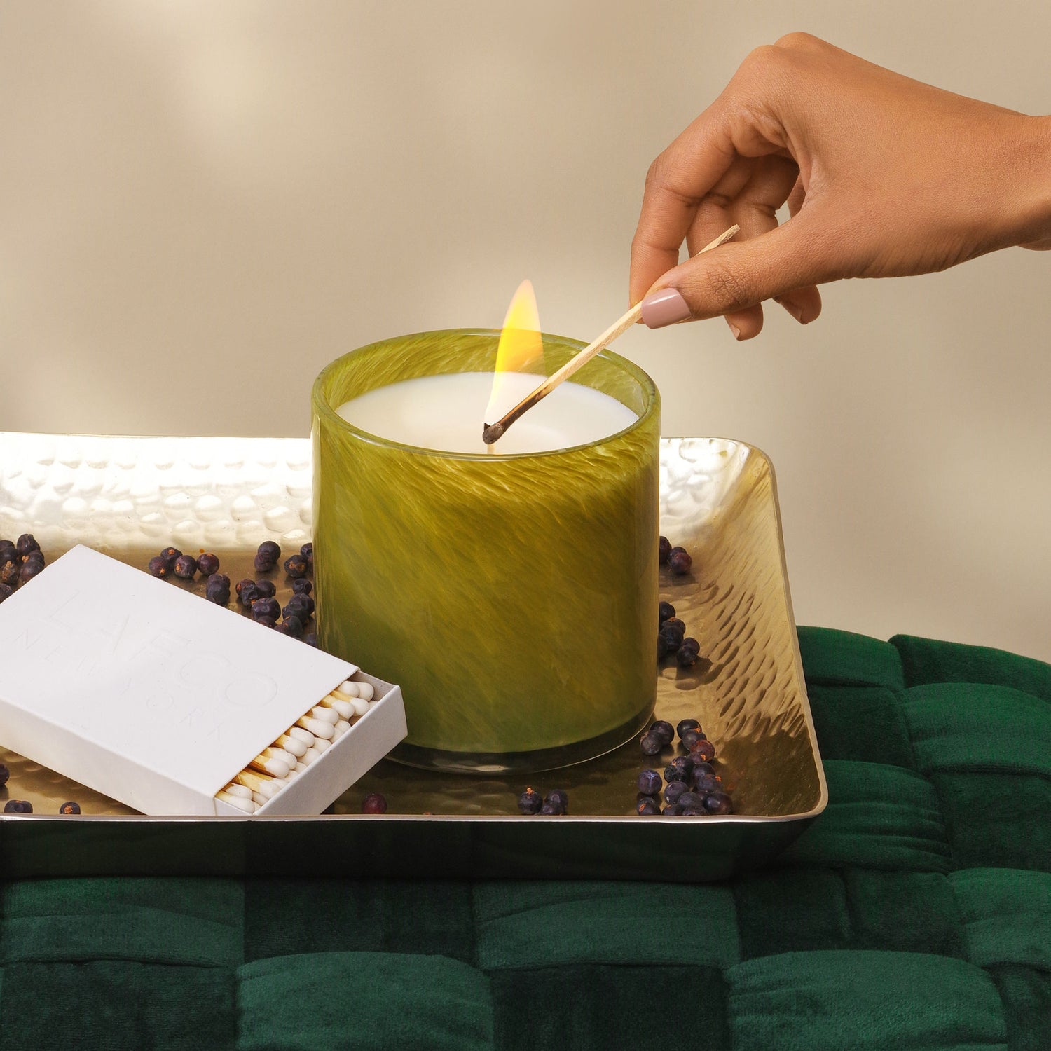 Lifestyle image of Lafco Sage and Walnut Library Signature Candle