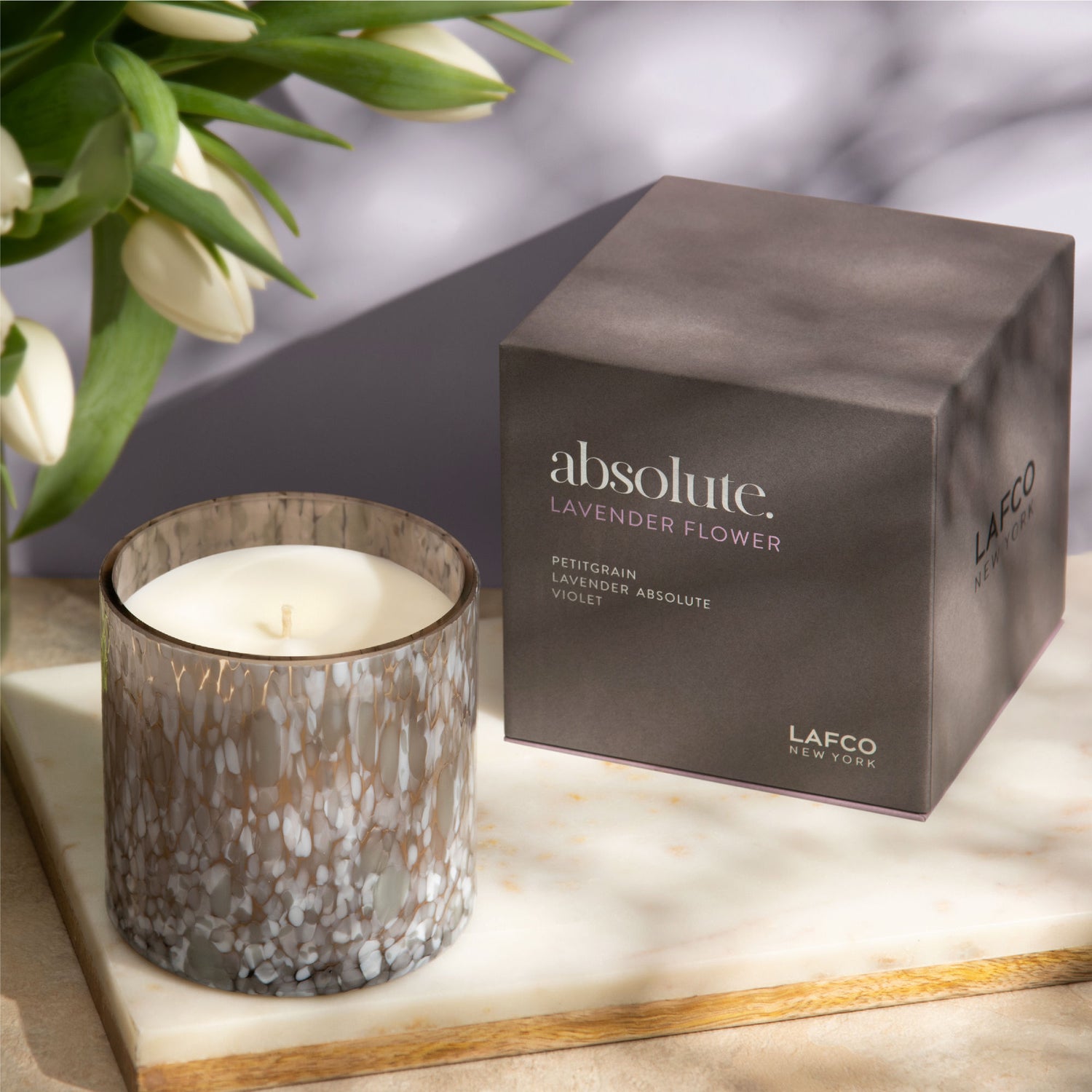 Lifestyle image of Lafco Absolute Lavender Flower Candle