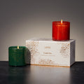 Lifestyle image of Lafco Absinthe Plum and Woodland Spruce Candle Duo (Limited Edition)