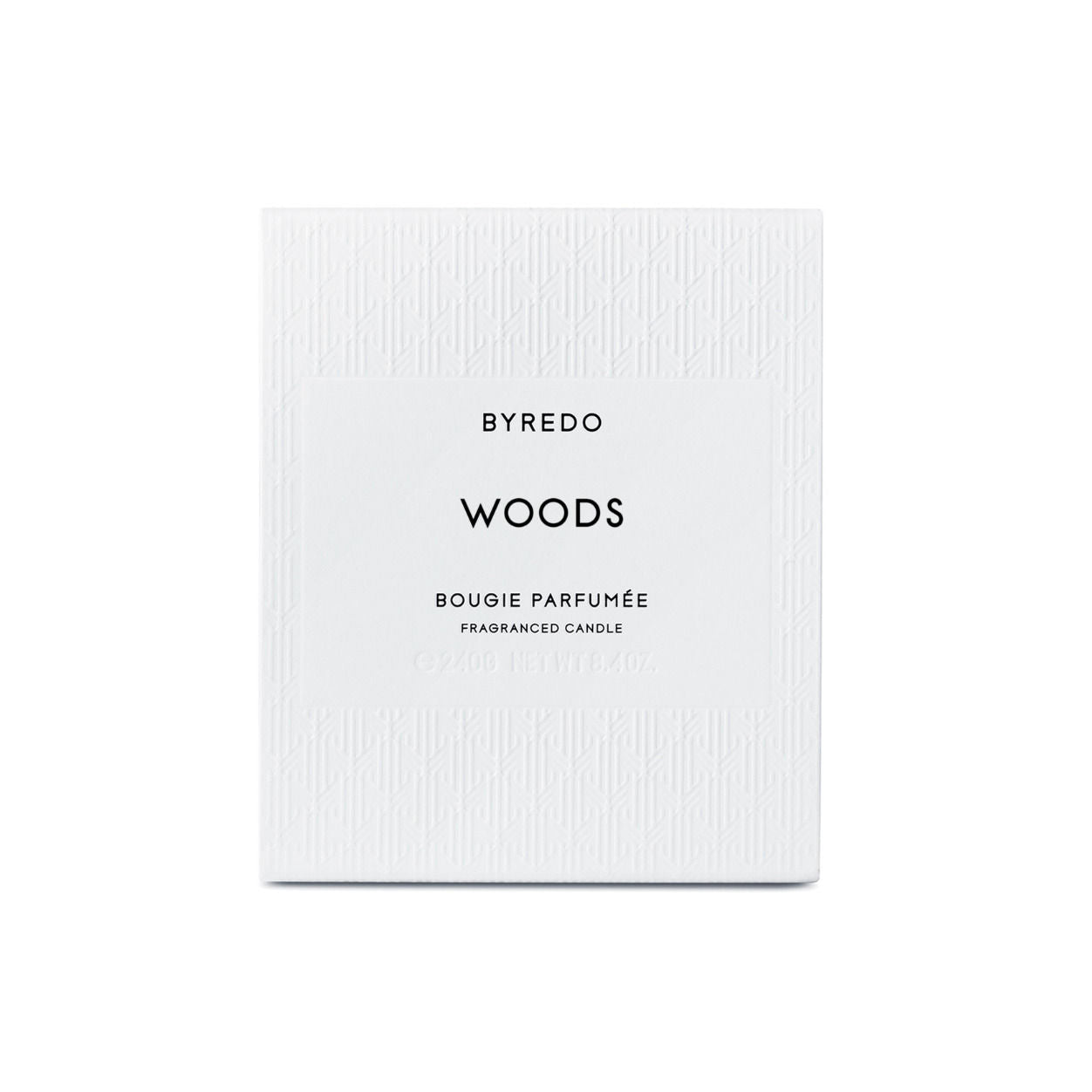 Image of the Byredo Woods Scented Candle box