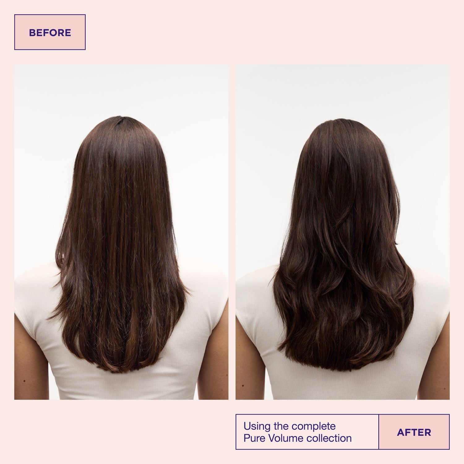 Before and after results of using Maria Nila Pure Volume Shampoo