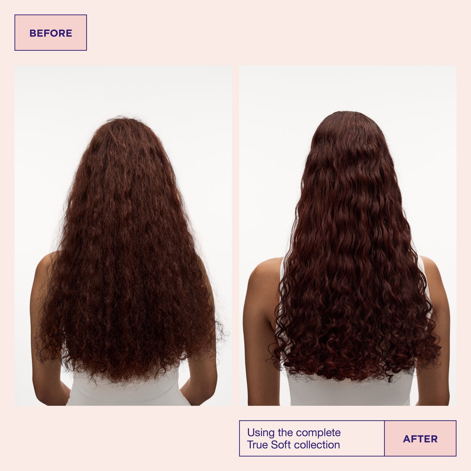 Before and after results of using Maria Nila True Soft Shampoo