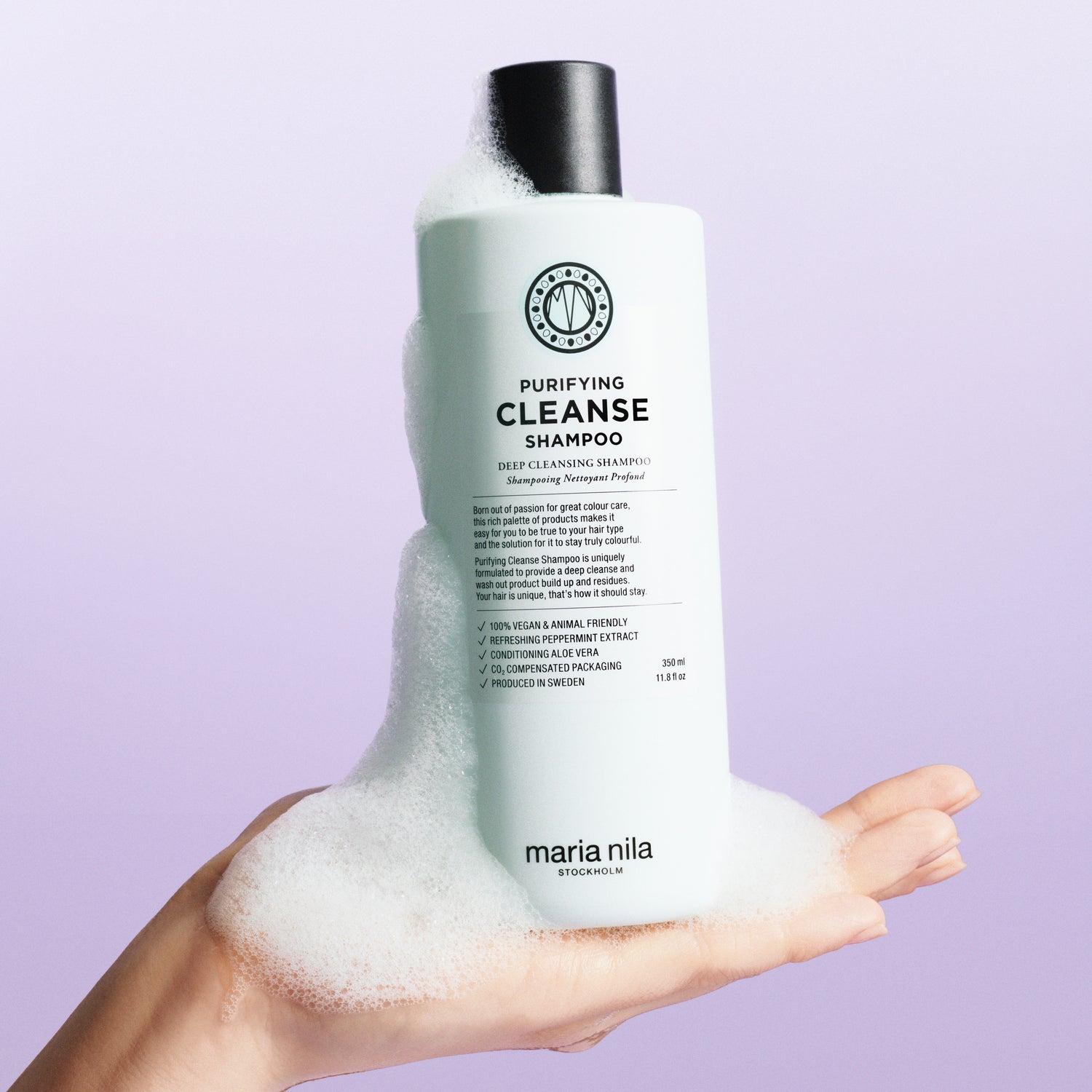 Image of an open Maria Nila Purifying Cleanse Shampoo