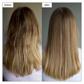 Before and after results of using Briogeo Don’t Despair, Repair! Moisture and Damage Defense Leave-In Hair Treatment