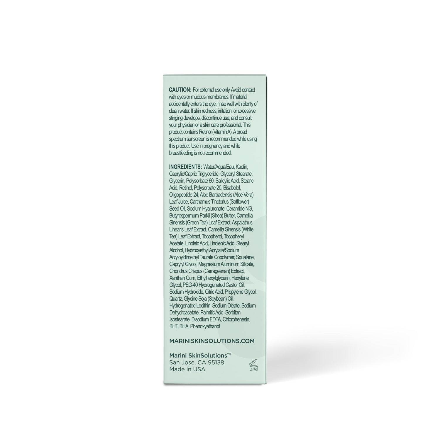 Side image of Marini SkinSolutions Retinol Plus Mask