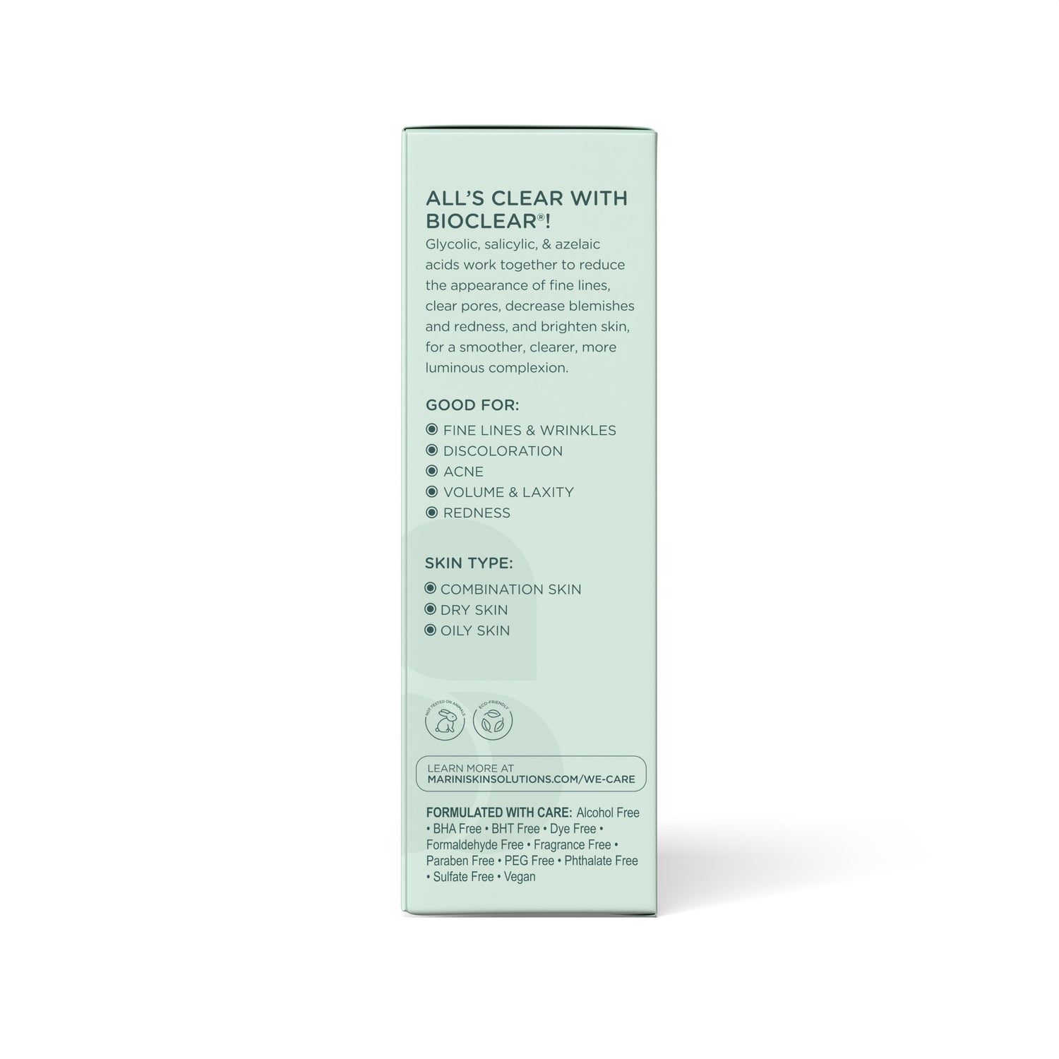 Side image of Marini SkinSolutions Bioclear Face Lotion