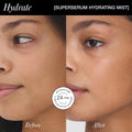 Before and after results of using RMS Beauty SuperSerum Hydrating Mist