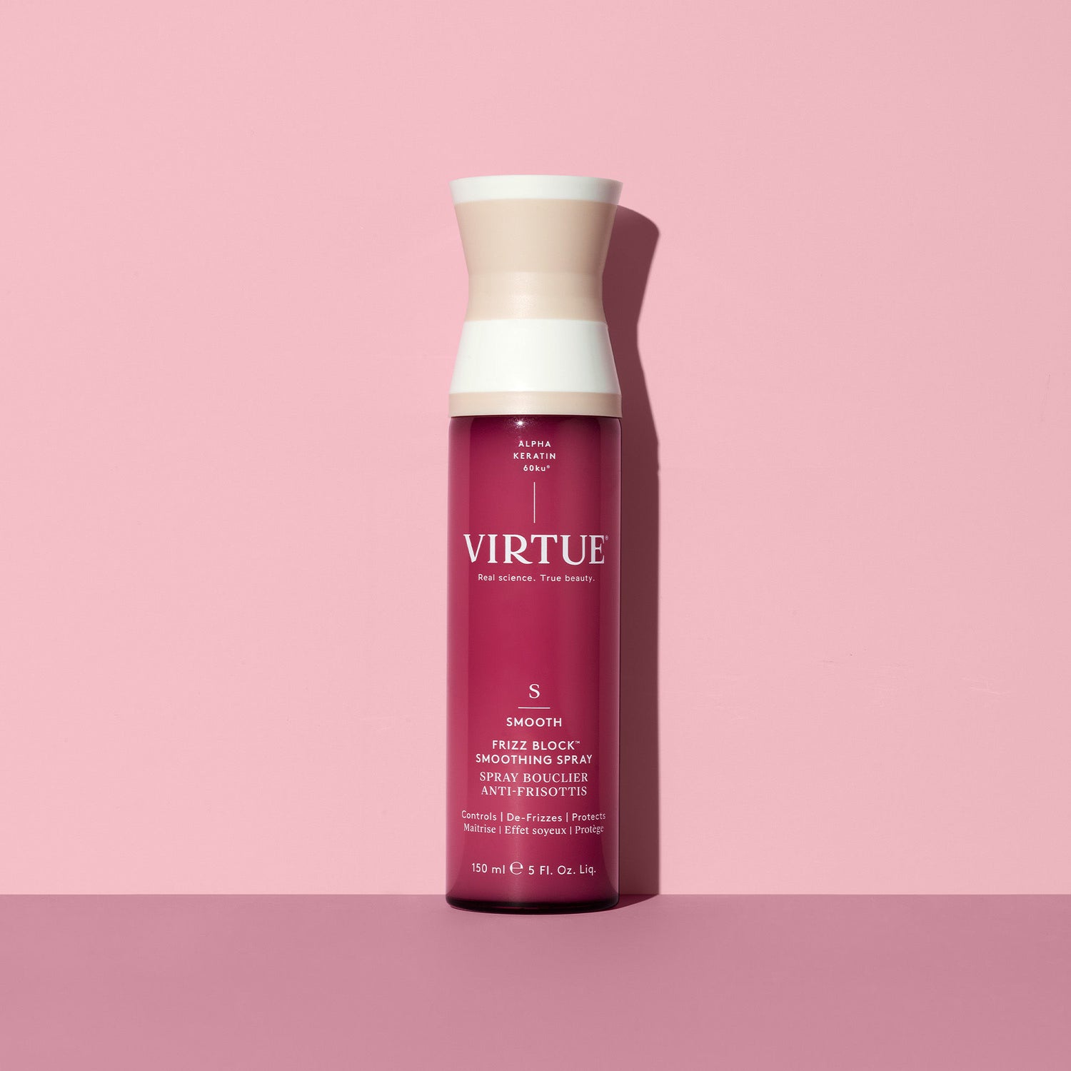 Lifestyle image of Virtue Frizz Block Smoothing Spray