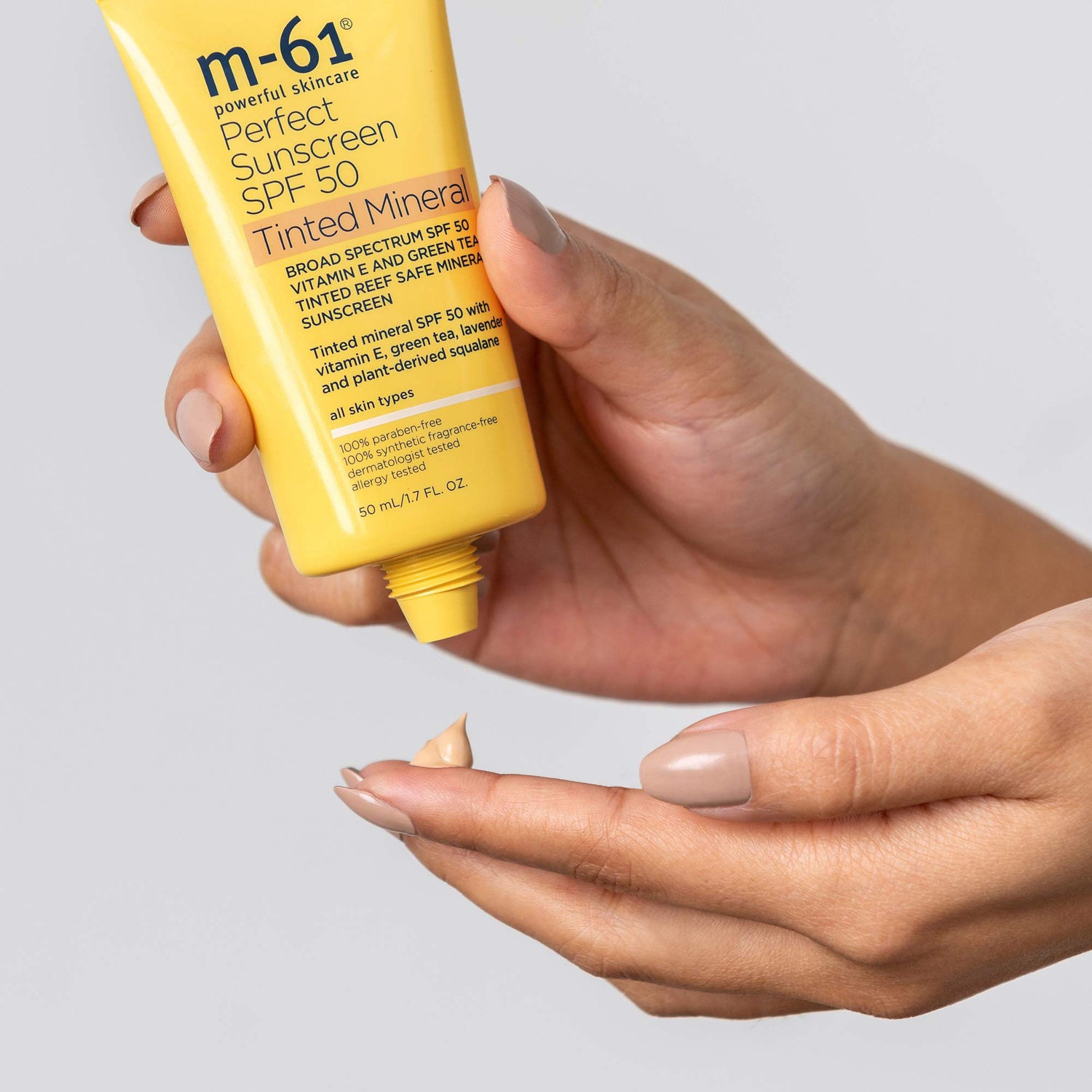 Model image of M-61 Perfect Tinted Mineral Sunscreen SPF 50