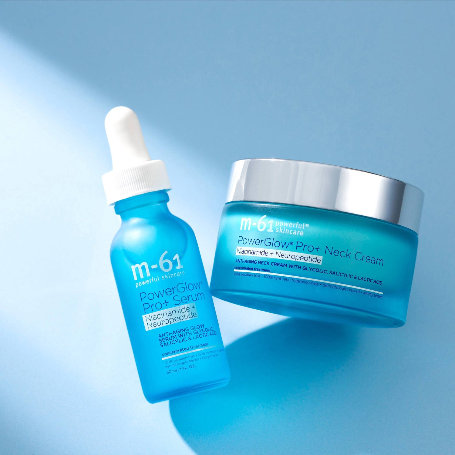 Lifestyle image of M-61 PowerGlow Pro+ Niacinamide+Neuropeptide Neck Cream