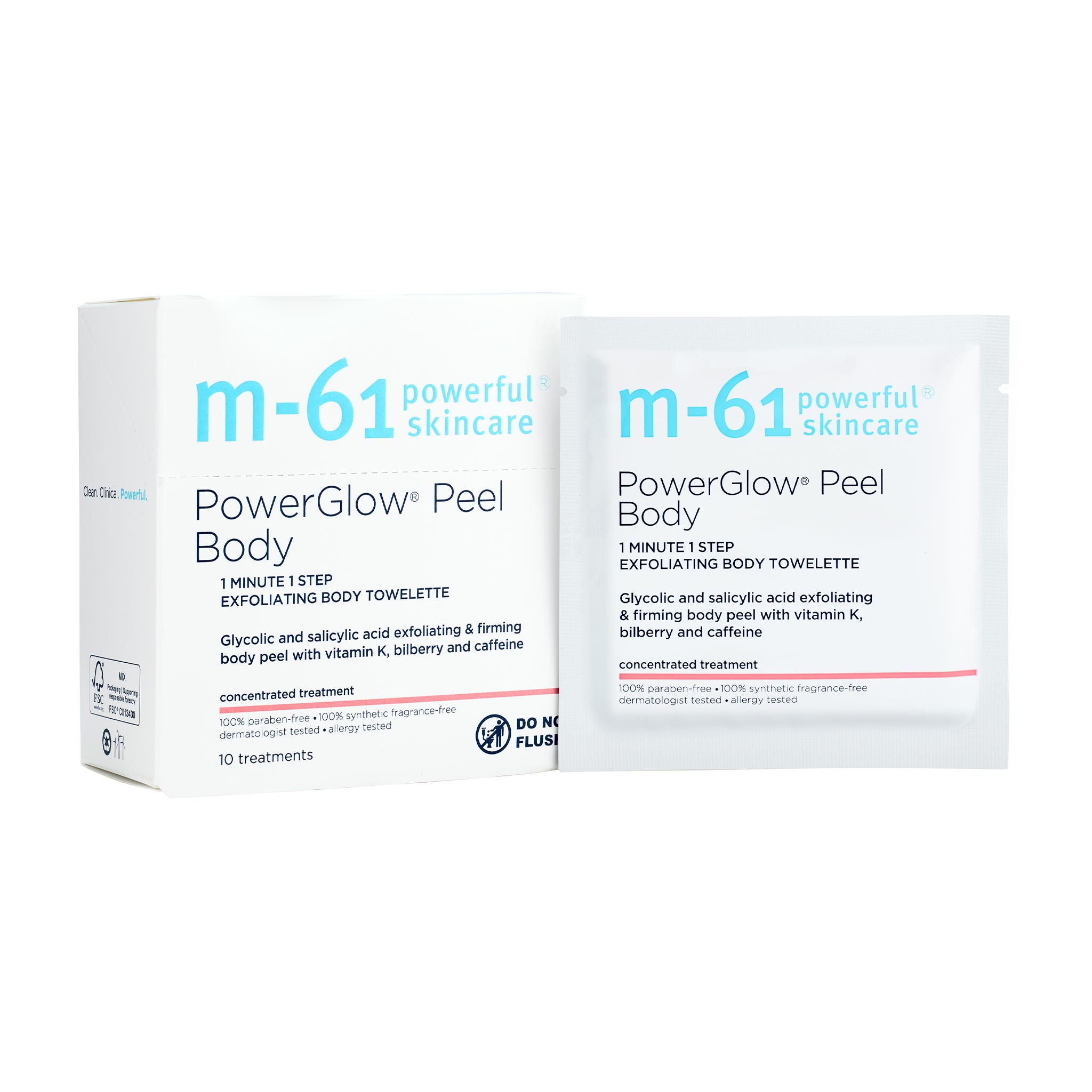 M-61 PowerGlow Peel 1 popular Minute 1 Step Exfoliating 100 Facial Peel Packets Boxed