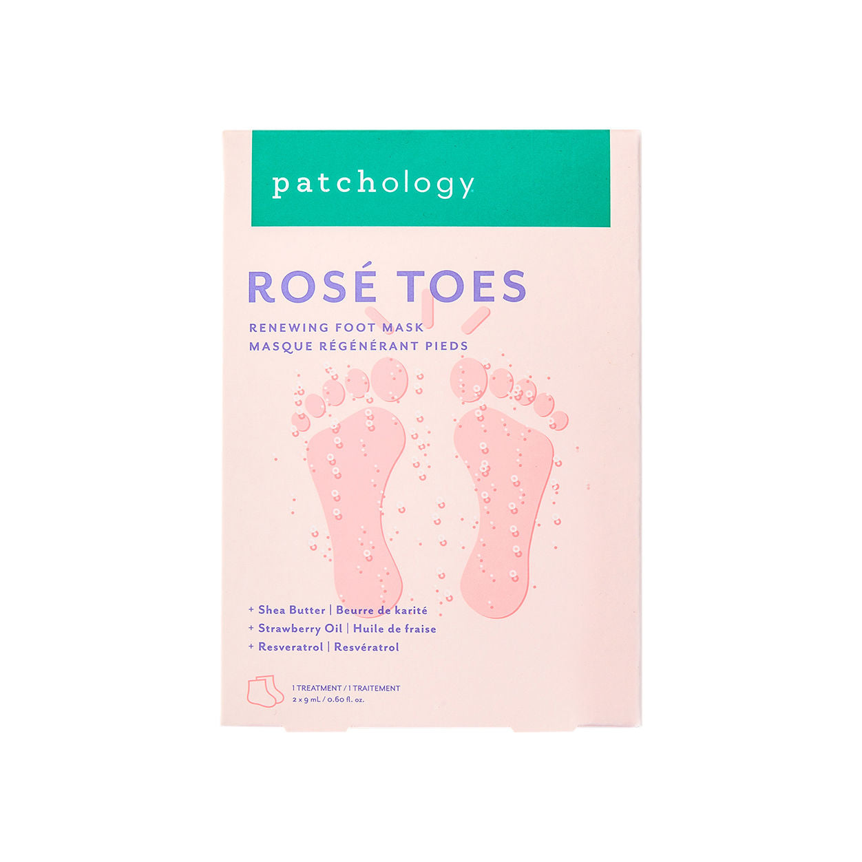 Packette image of Patchology Rosé Toes Renewing and Protecting Foot Mask