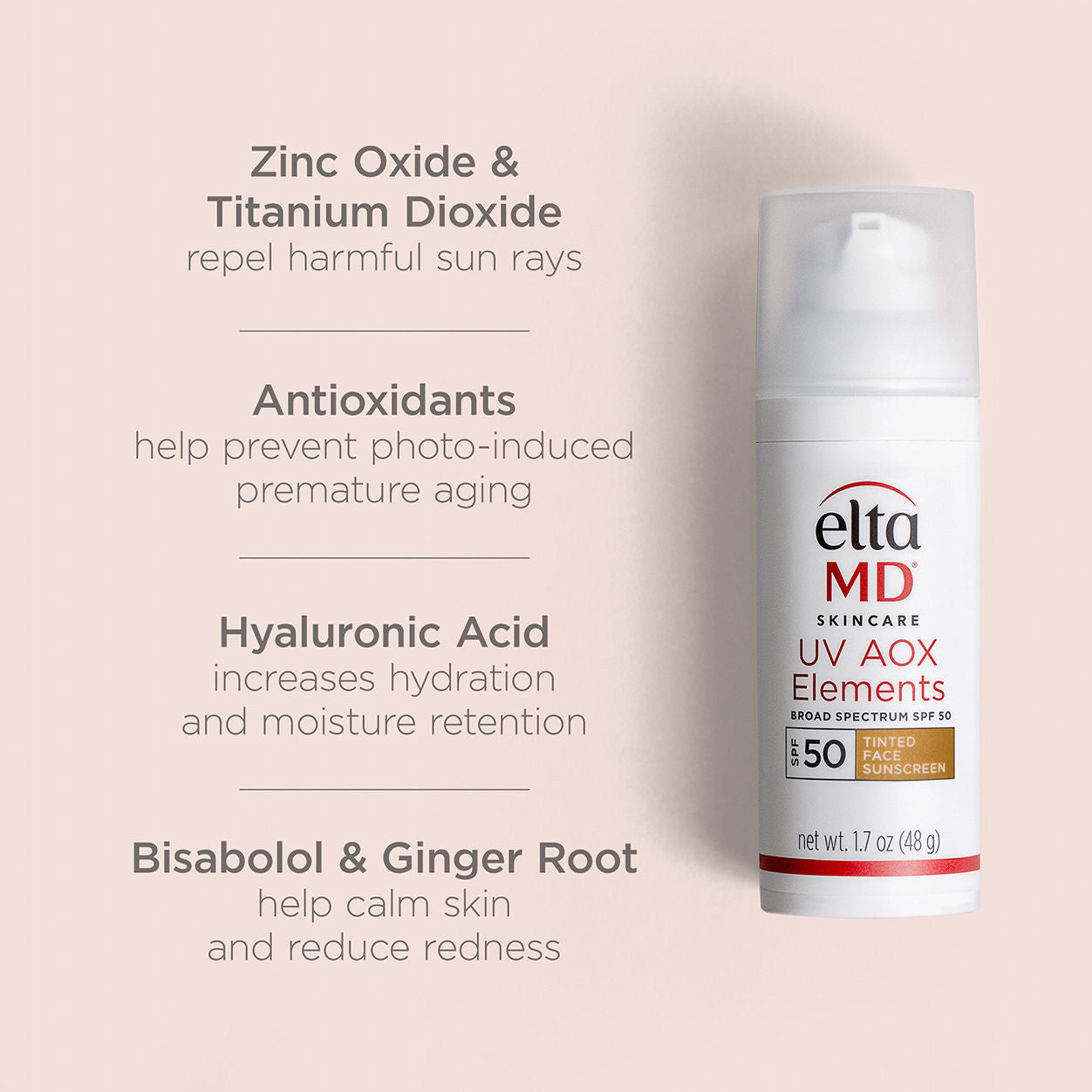 Information related to EltaMD UV AOX Elements Broad Spectrum SPF 50