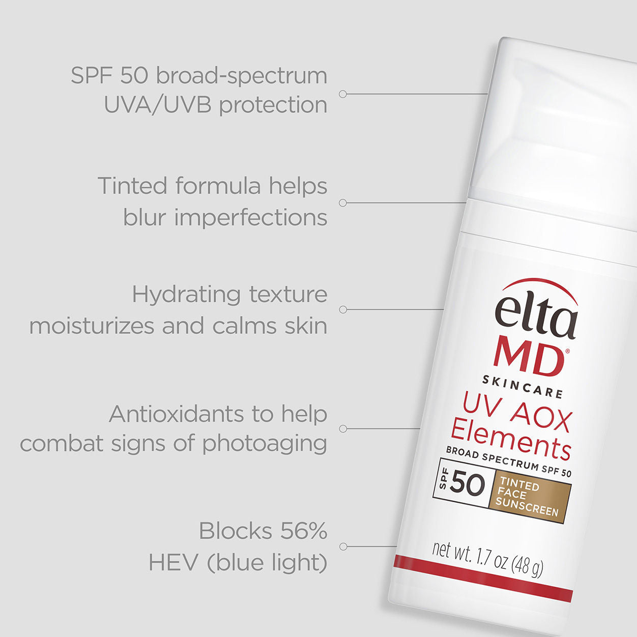 Information related to EltaMD UV AOX Elements Broad Spectrum SPF 50