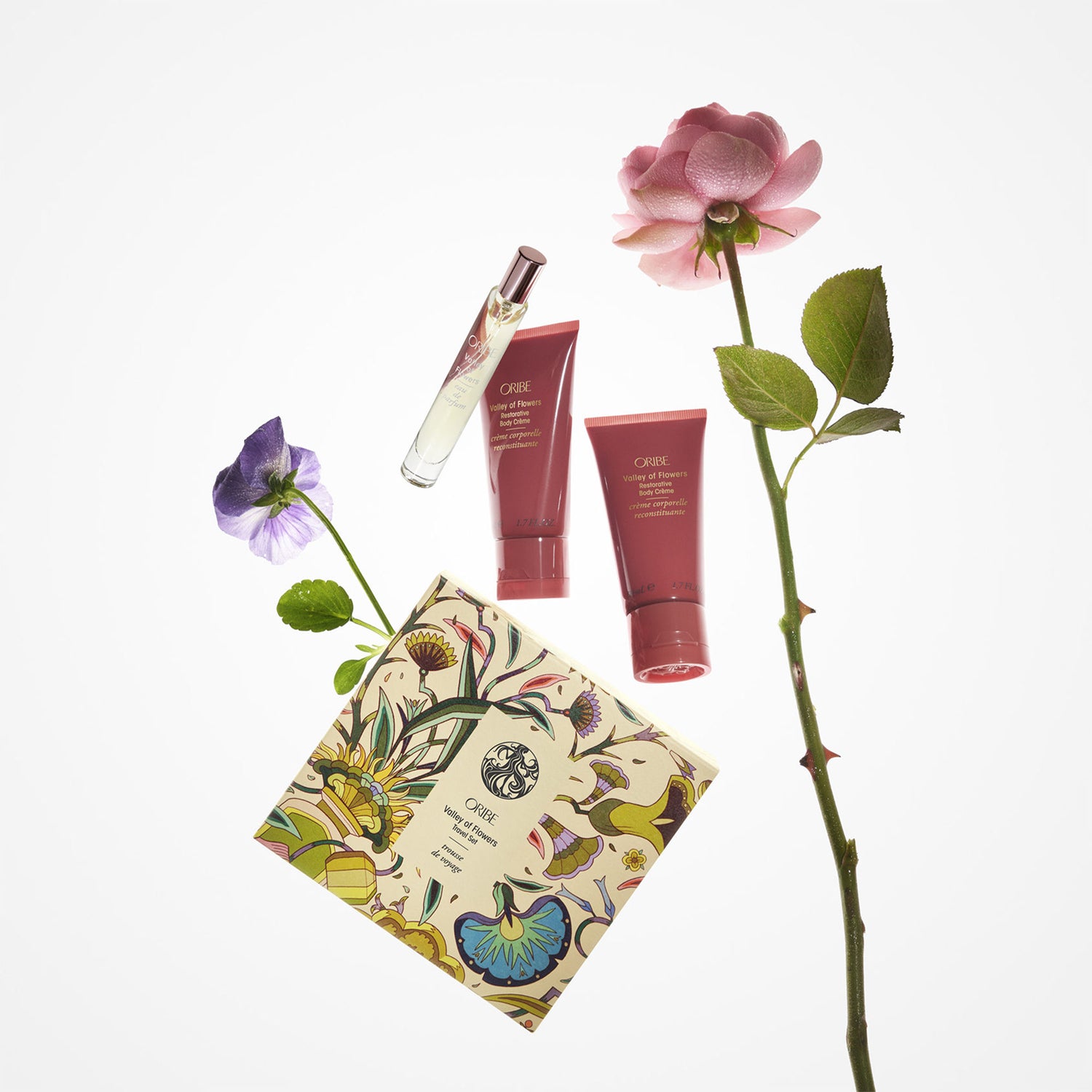 Lifestyle image of Oribe Valley of Flowers Travel Set (Limited Edition)