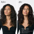 Before and after results of using Oribe Eternal Curls Polish & Protect Oil