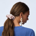 Model image of Lele Sadoughi Pearl Silk Scrunchie (Limited Edition)