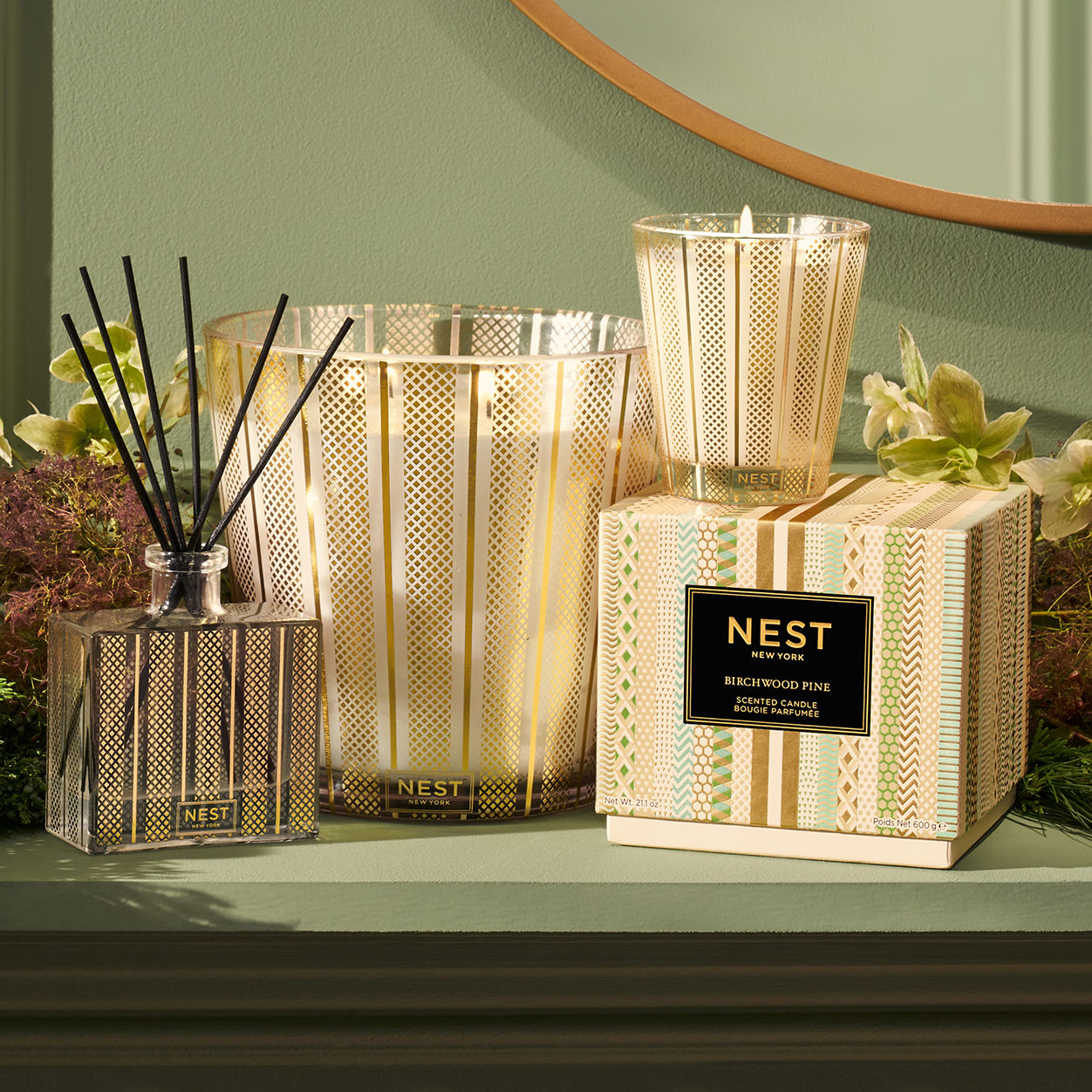 Lifestyle image of Nest Birchwood Pine Reed Diffuser (Limited Edition)