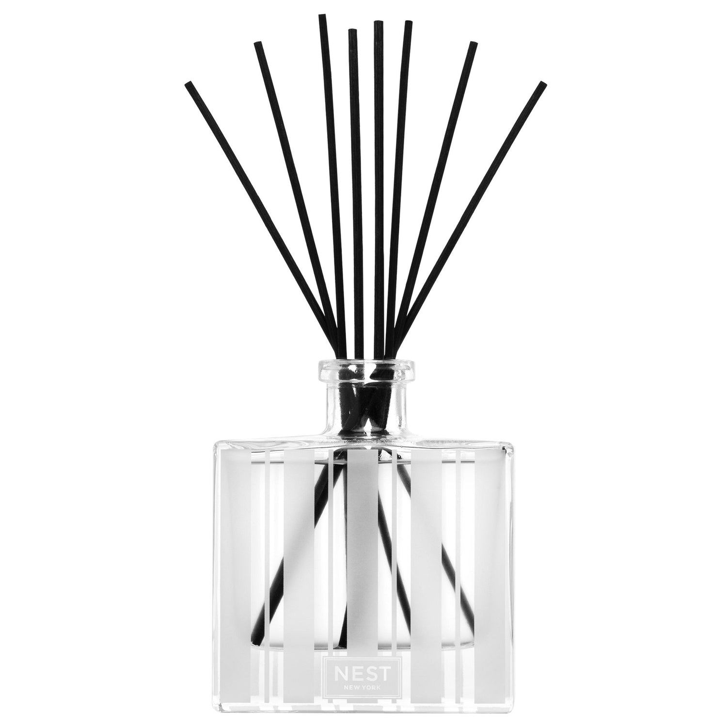 Image of an open Nest Santorini Olive and Citron Reed Diffuser