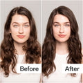 Before and after results of using Act+Acre Cold Processed Cleanse Shampoo