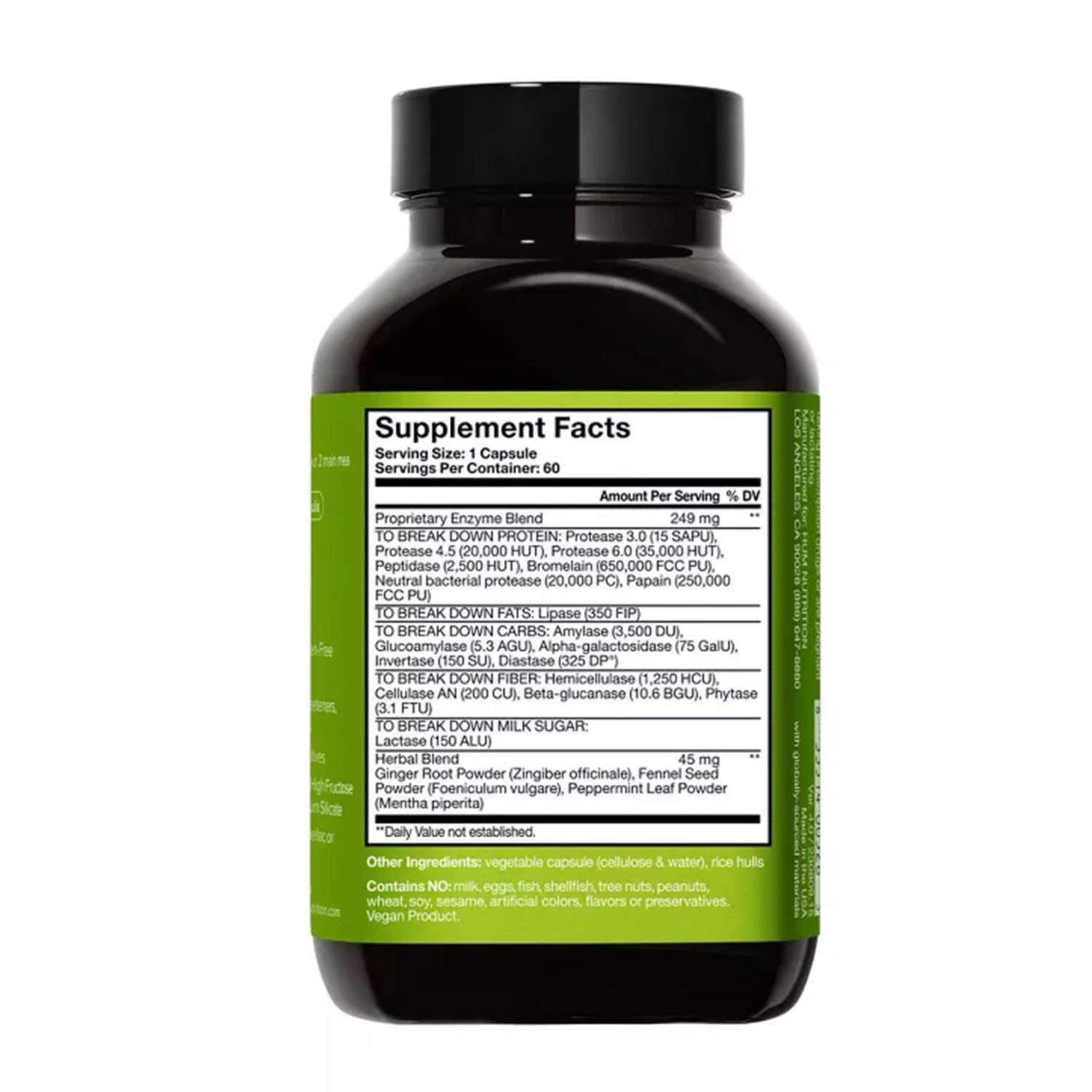 Back image of Hum Flatter Me Digestive Enzyme Supplement