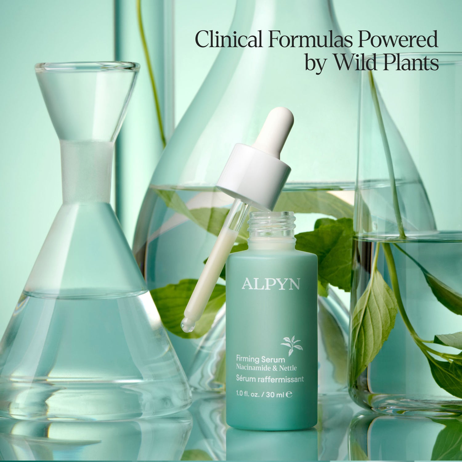 Lifestyle image of Alpyn Beauty Hydrating Firming Serum with Niacinamide and Nettle
