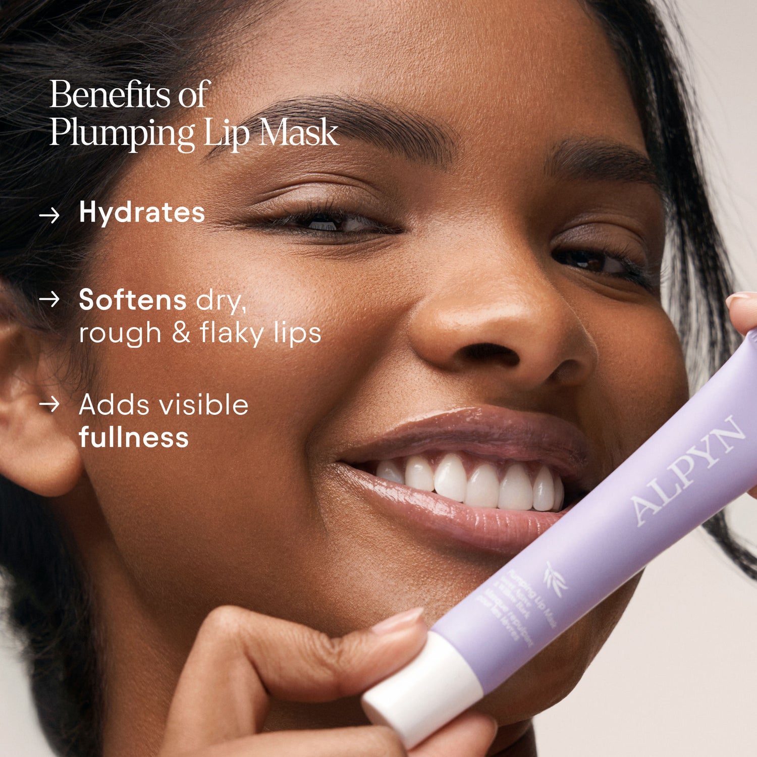 Model image of Alpyn Beauty Plumping and Softening Sweet Agave Lip Balm Treatment