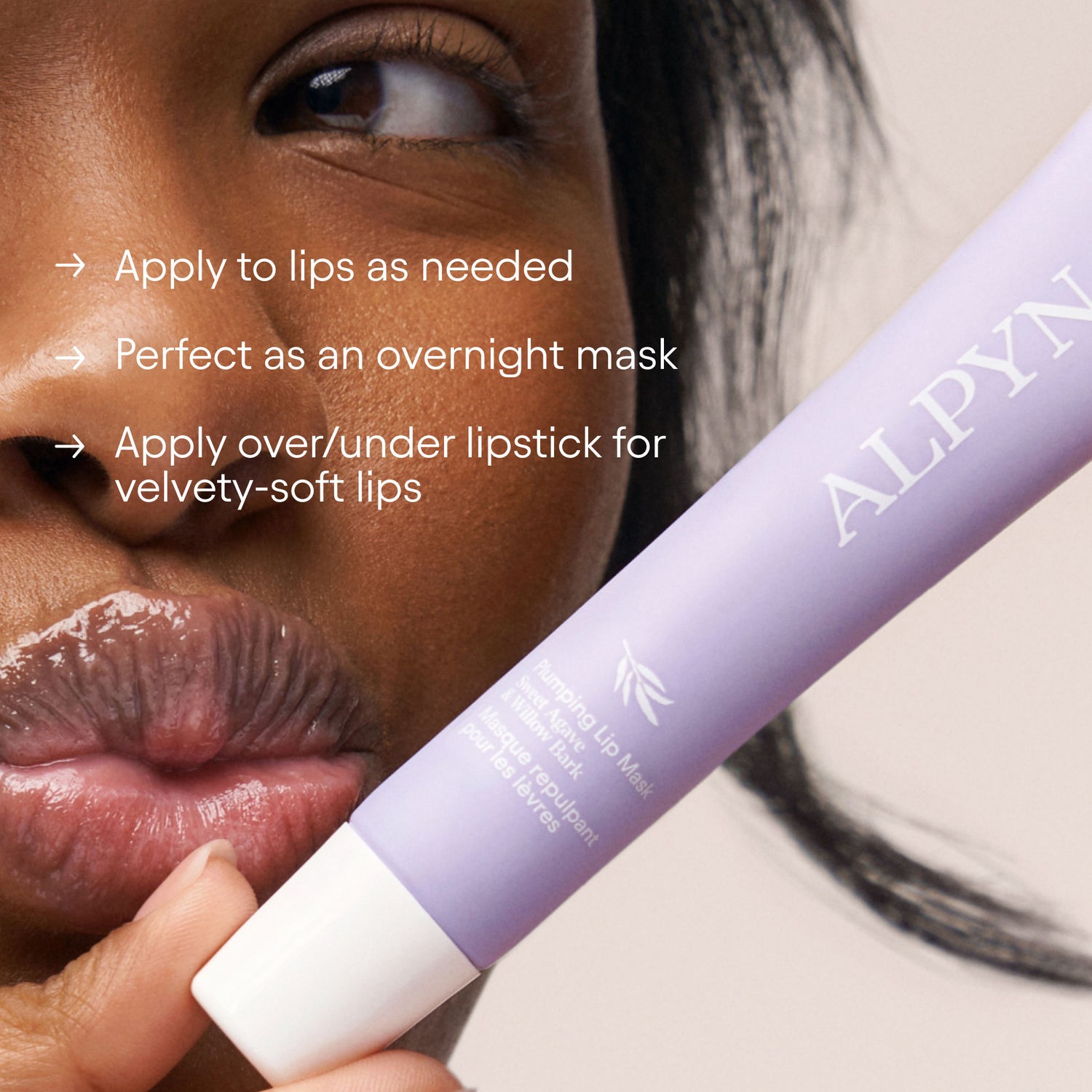 Model image of Alpyn Beauty Plumping and Softening Sweet Agave Lip Balm Treatment