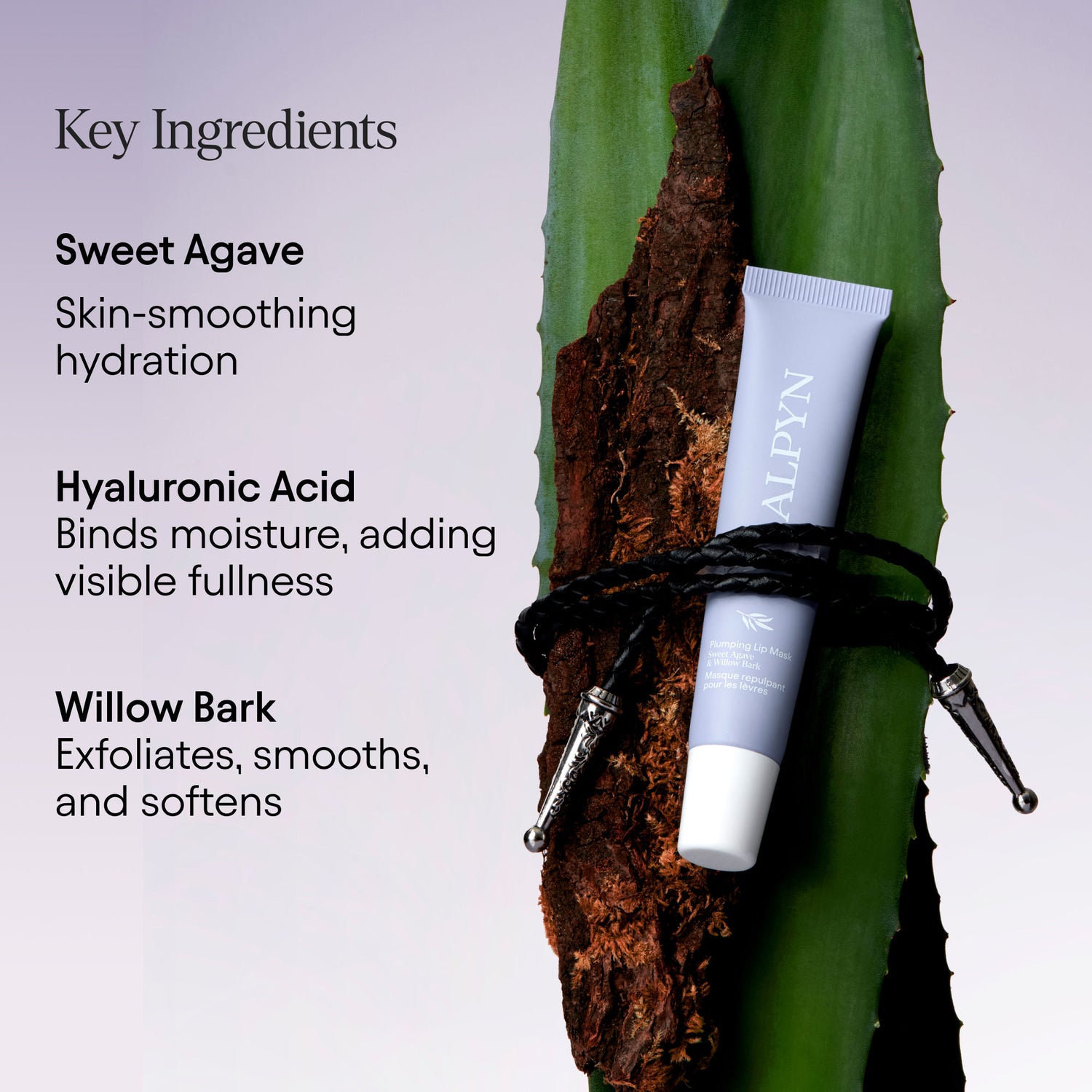 Lifestyle image of Alpyn Beauty Plumping and Softening Sweet Agave Lip Balm Treatment