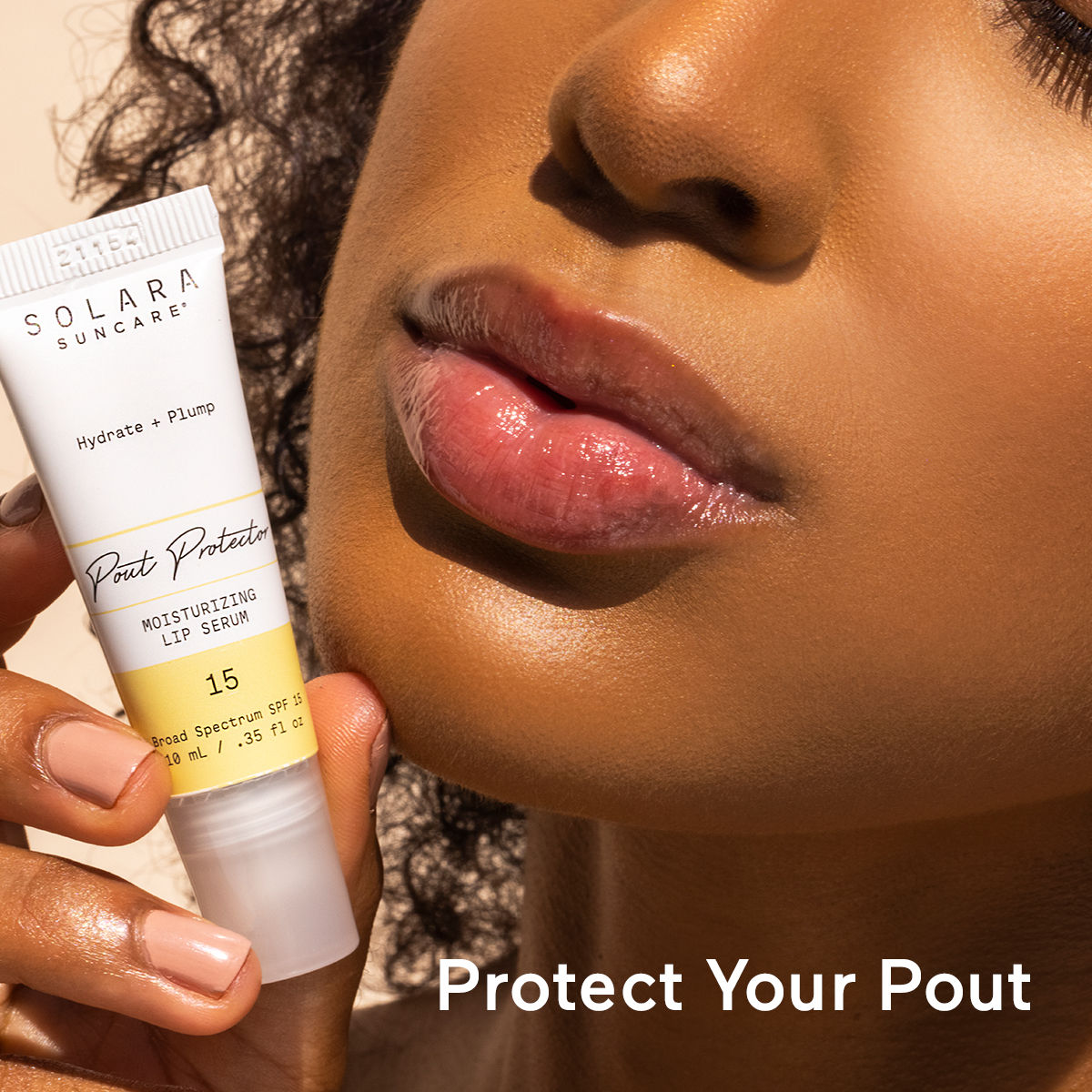 Model image of Solara Suncare Pout Protector Lip Serum SPF 15