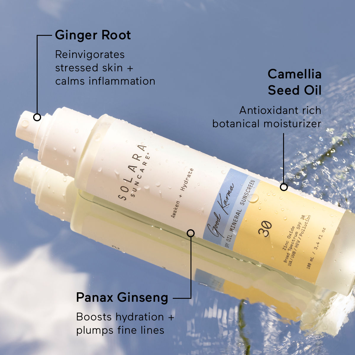 Lifestyle image of Solara Suncare Good Karma Dry Oil Mineral Sunscreen SPF 30