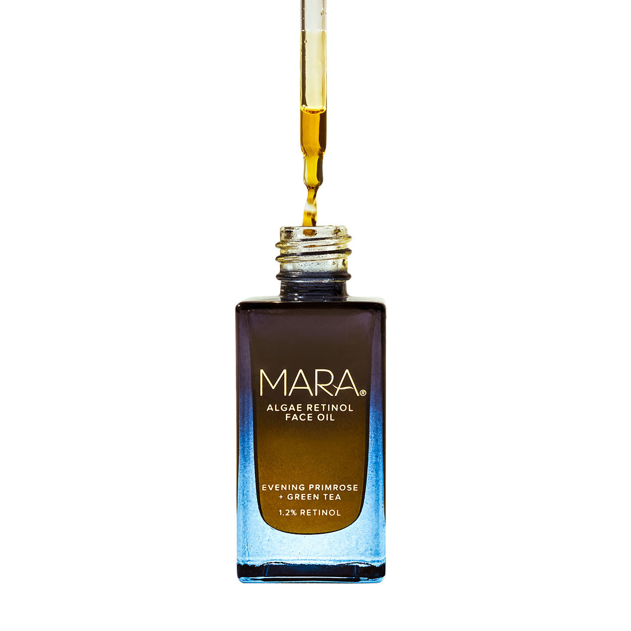 Image of an open Mara Algae Retinol Face Oil