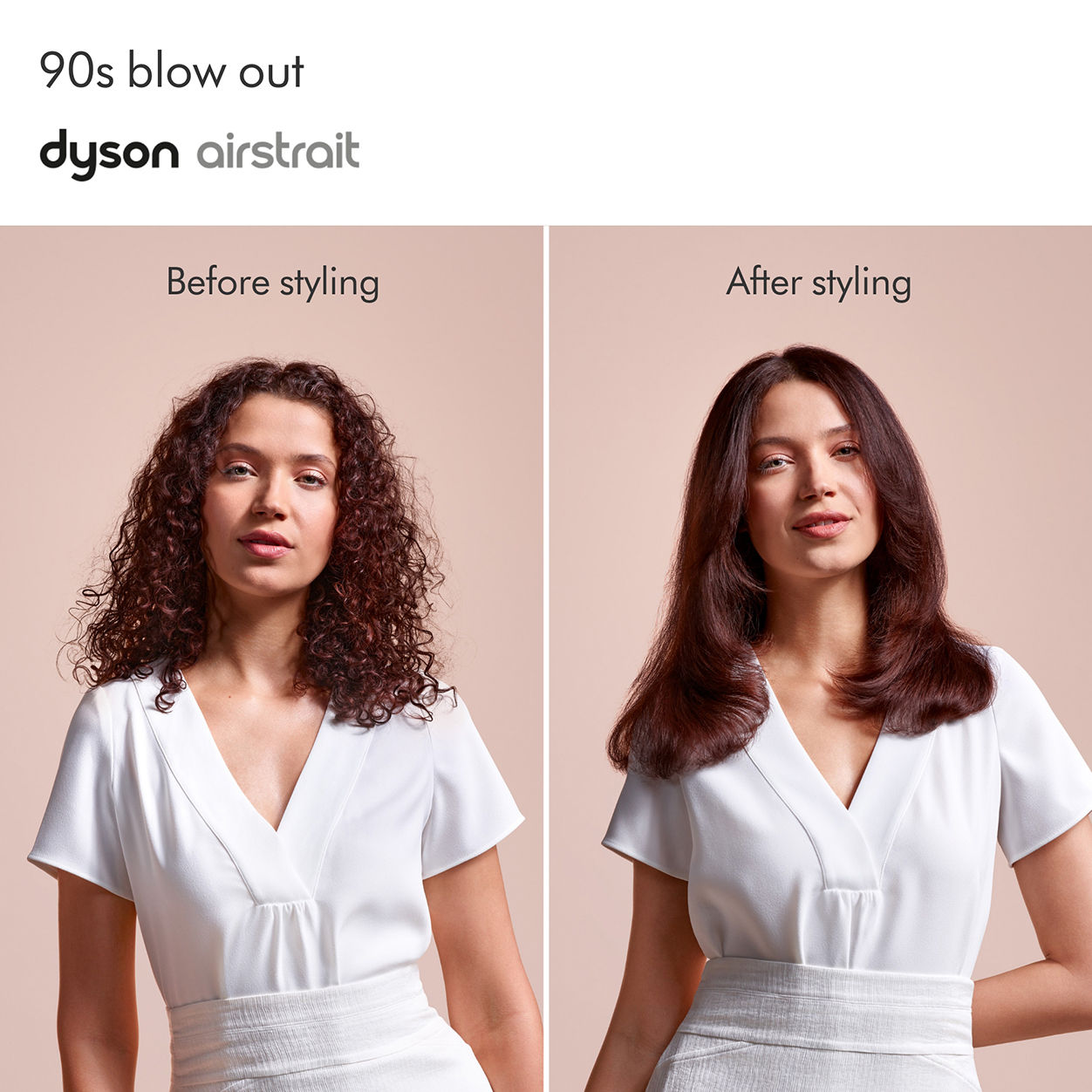 Before and after results of using Dyson Airstrait Straightener