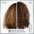 Before and after results of using Olaplex No.8 Bond Intense Moisture Mask